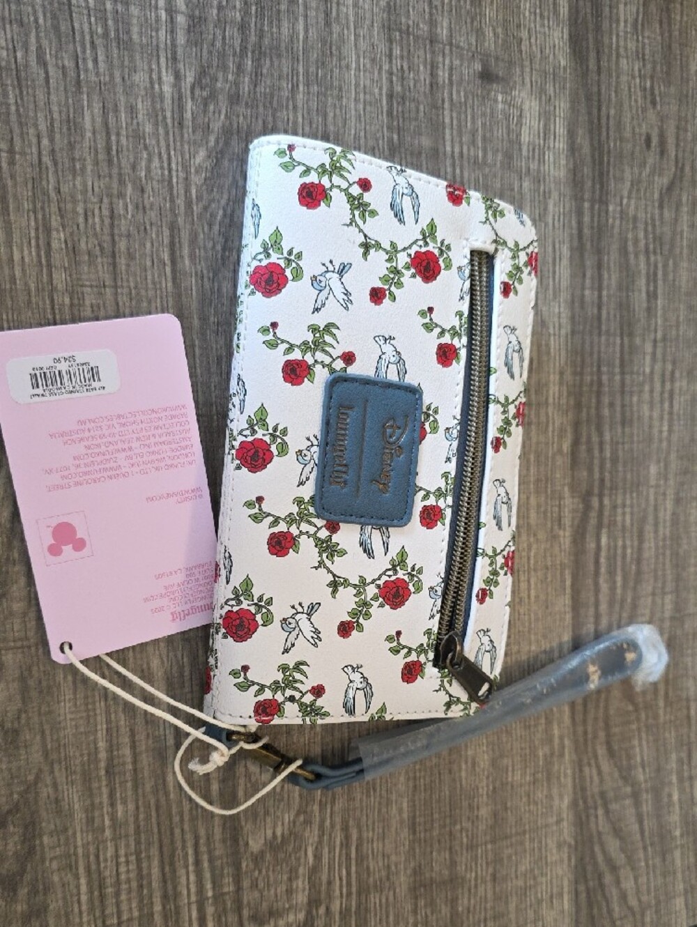Loungefly White Floral Stained-Glass Wallet Wristlet Beauty And The Beast - Picture 2 of 3